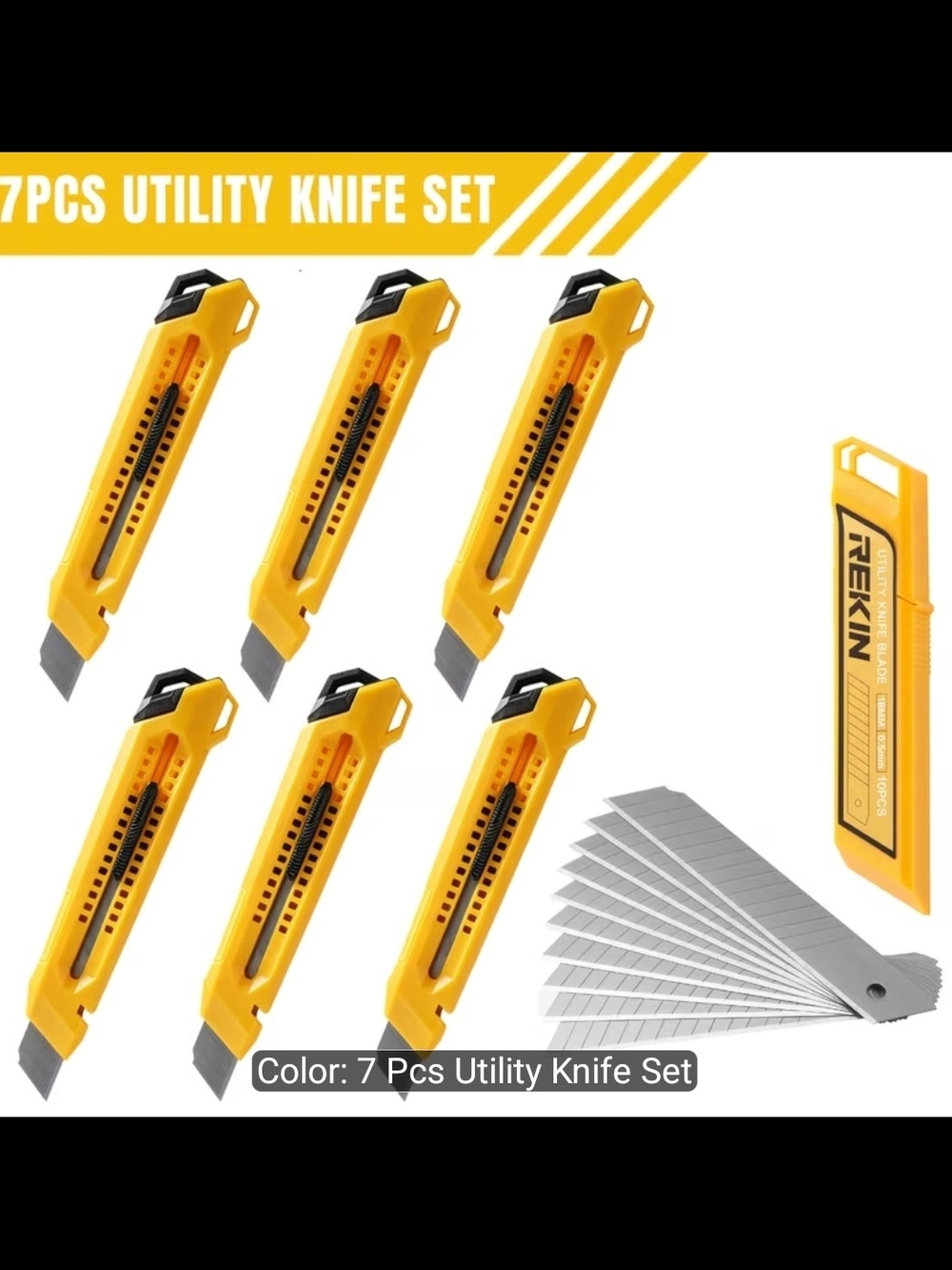 FREE With 15+ Please Ask- Yellow Box Cutter With Replacement Blades Included